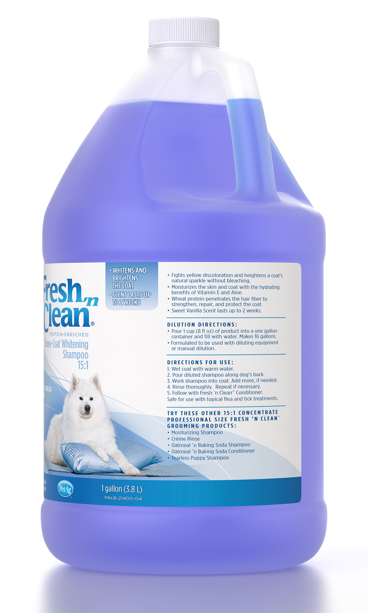 Fresh n Clean Snowy Coat Whitening Shampoo Vanilla Scent 15