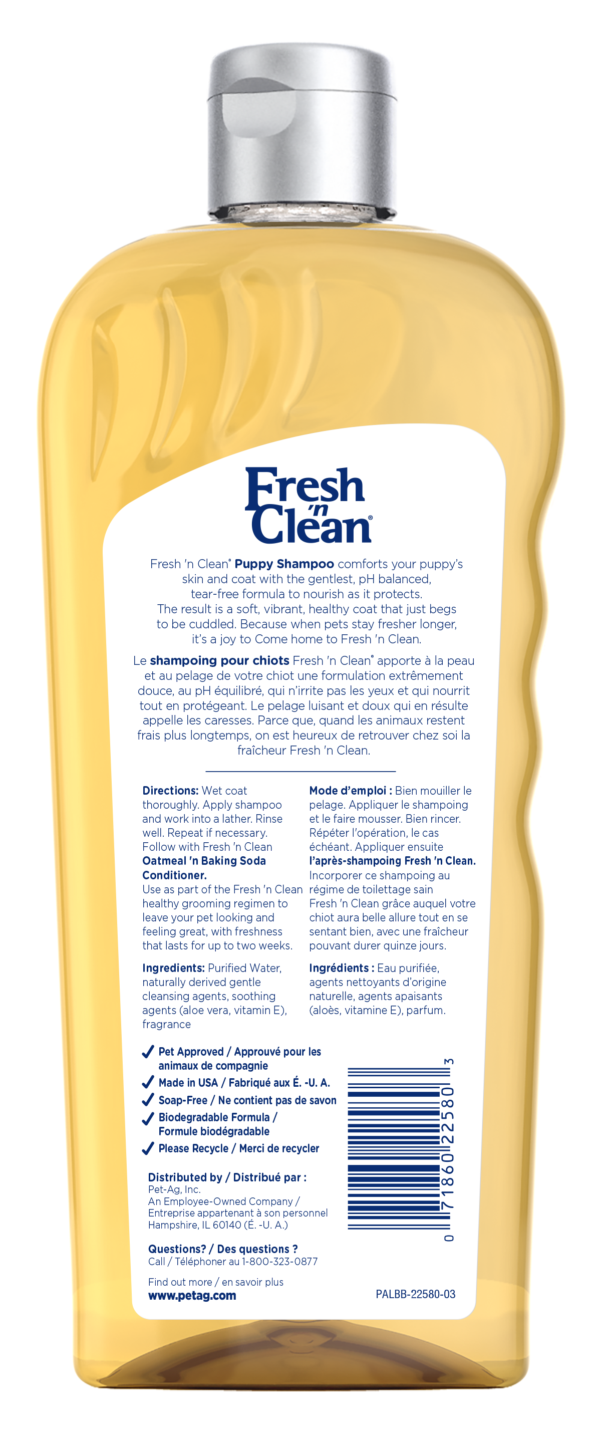 Fresh n Clean Tearless Puppy Shampoo Baby Powder Fresh Scent PetAg en US
